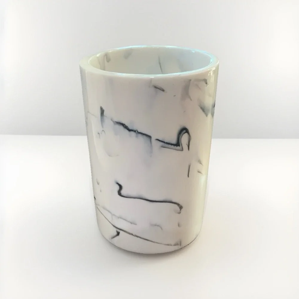 Multipurpose Cup Marble Design Toothbrush Mouthwash Makeup Brushes Desk Pens